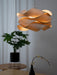 Japanese Solid Wood and Glass LED Chandelier
