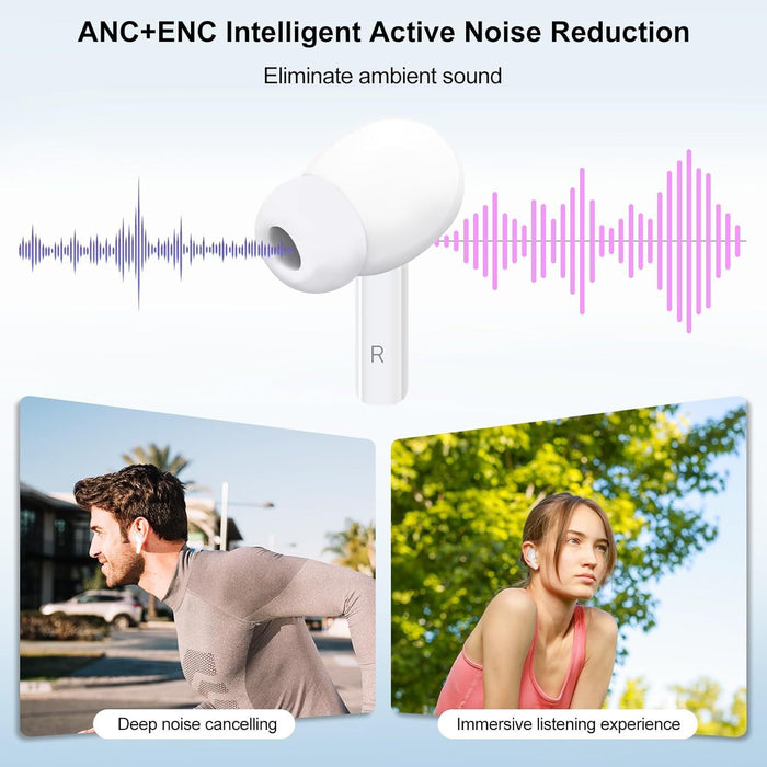 A9Pro Smart Touch Screen Wireless Earbuds – Bluetooth 5.4, ANC/ENC, Hi-Fi Sound