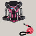 Dog Chest Harness and Leash Set Rose Red