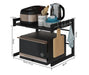 Retractable kitchen microwave rack 2 layer