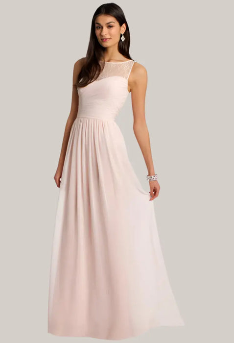 Western Bridesmaid Dresses Pink 04round neck