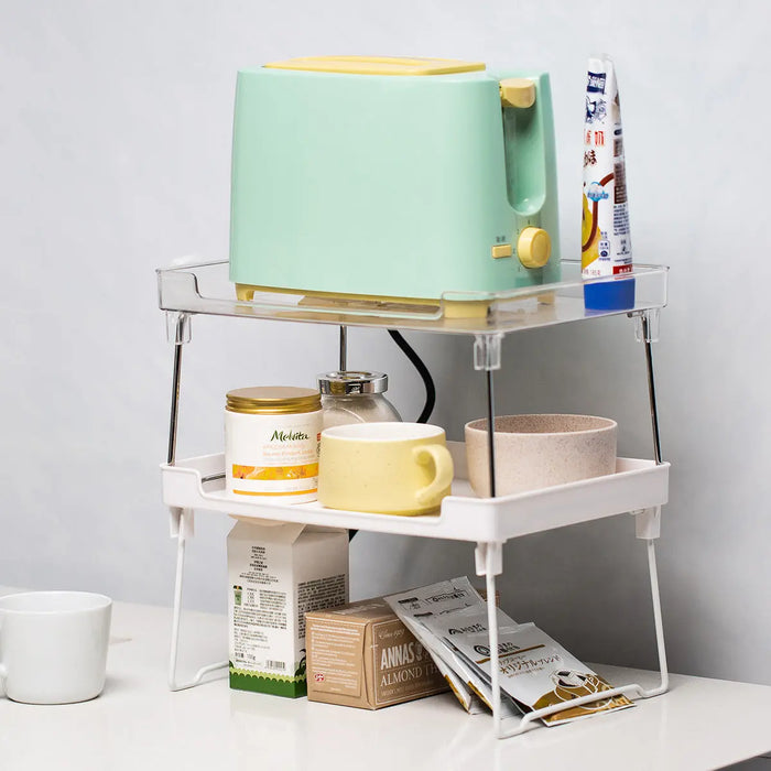 Plastic Kitchen Cabinet and Countertop Organizer Rack
