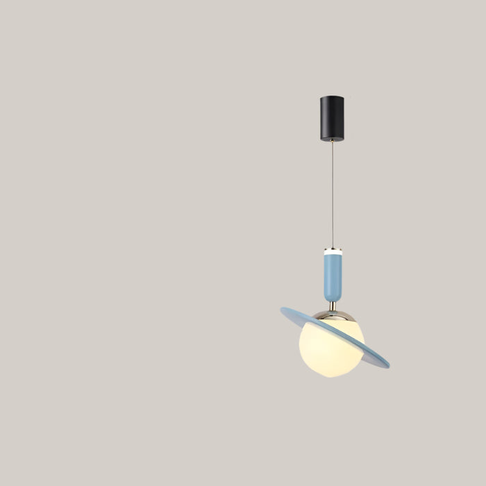 Nordic LED Pendant Light for Children's Rooms Lifting Blue