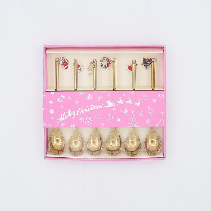 410 Stainless Steel Christmas Dessert Spoon, 13.5 cm 18style