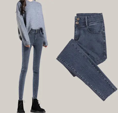 slim lady jeans Blue Ninth Brushed
