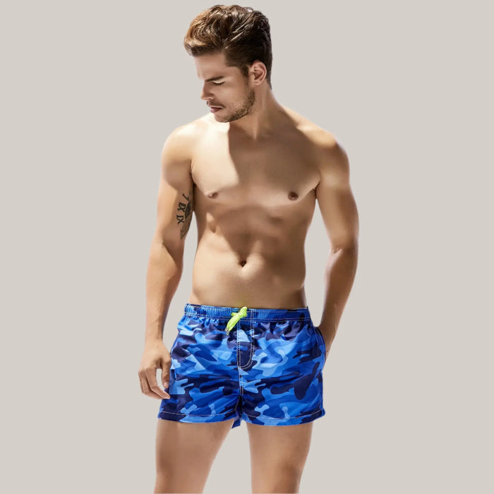 Men's Beach Shorts Camouflage blue