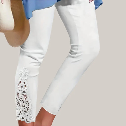 White Tights Lace Stitching Hollow-out For Women