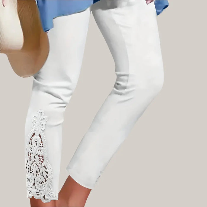 White Tights Lace Stitching Hollow-out For Women