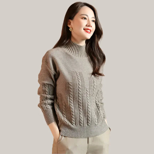 Turtleneck wool sweater women