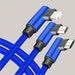 Elbow fast charge one with three data cables Blue