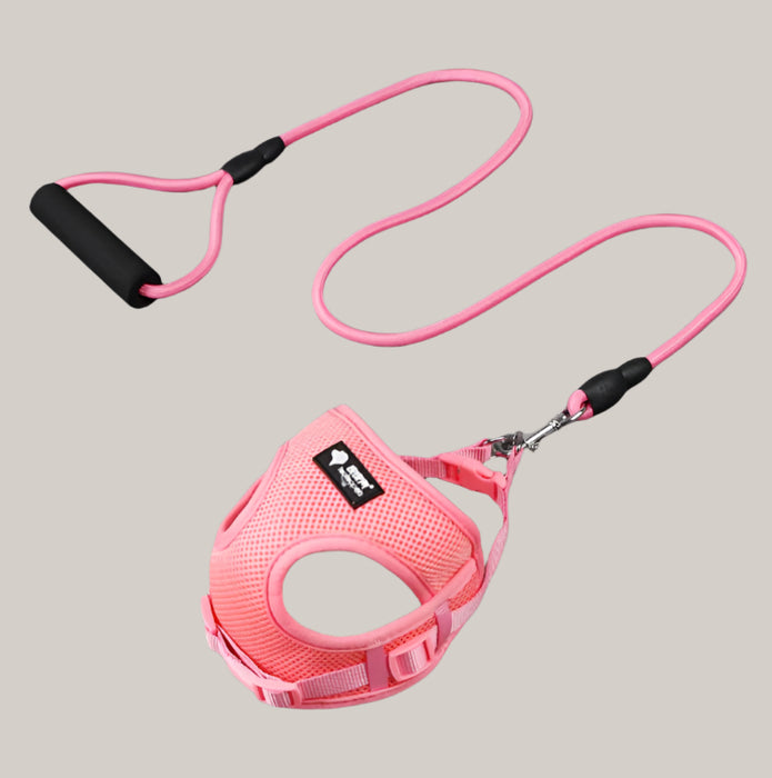 Dog Collar and Leash Set Pink Large