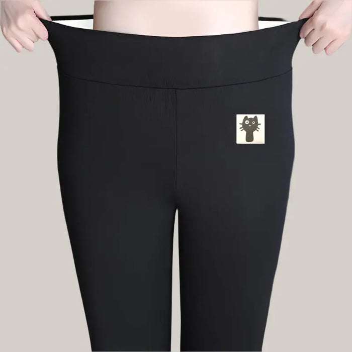 Women's cashmere Leggings Black cat