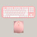 Retro Wireless Keyboard and Mouse Set Pink
