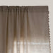 Beige Polyester Tassel Curtain Panel Threading