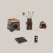 Chinese Copper Incense Ceremony Tool Set, 9 Pieces Citron Sets