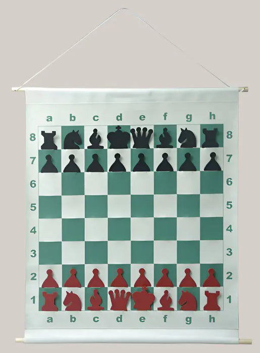 Large Leather Chess Set – 66 × 77 cm, Storage Bag Included