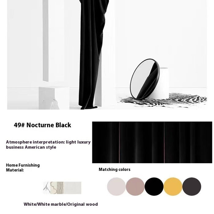 Full Shading Australian Wool Plush Curtain Black Paint