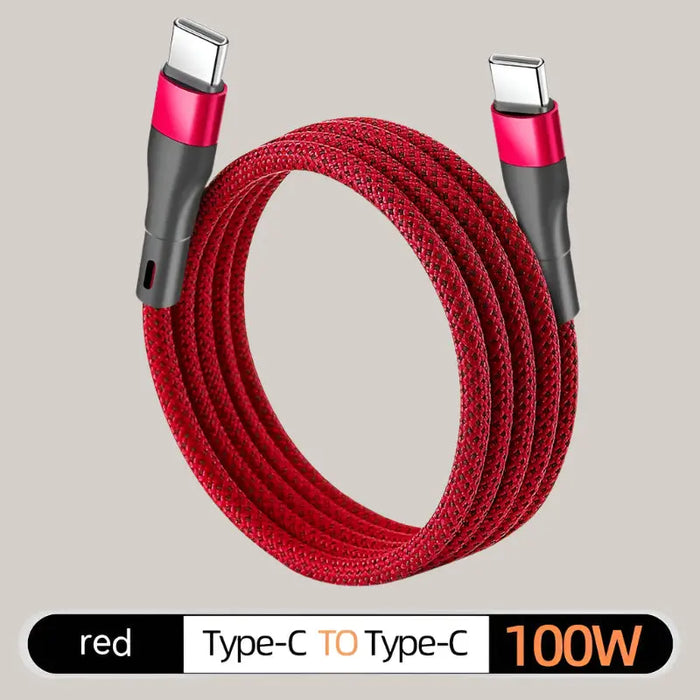 The Data Cable Is Suitable For 15 Charging Cables Red Dual Type C 100w