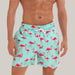 Beach shorts man Green flamingos
