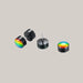 Round dumbbell rainbow Earrings Black