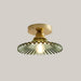 Iron and Glass E27 Entryway Lamp OH Green Style With Bulb