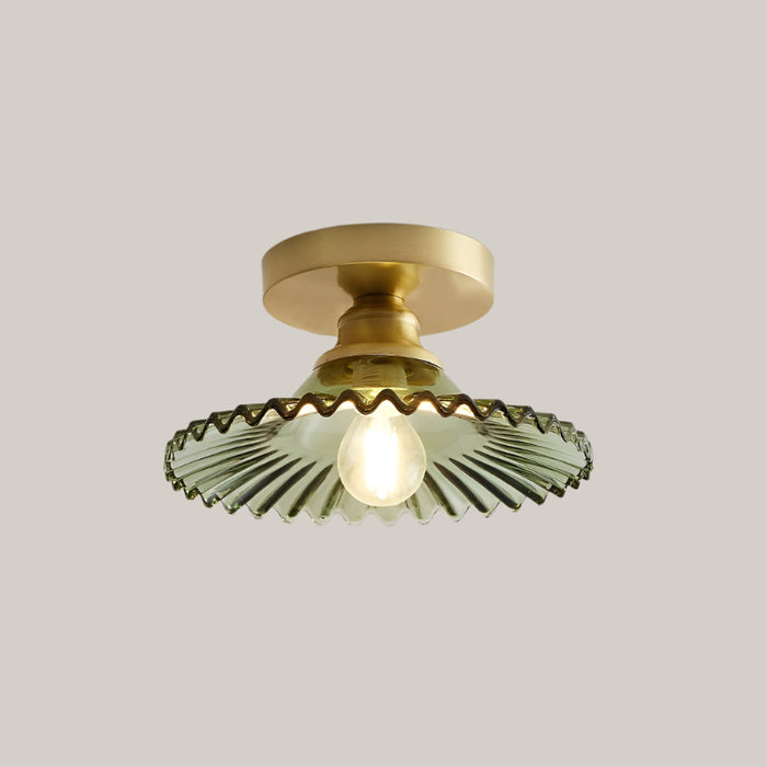 Iron and Glass E27 Entryway Lamp OH Green Style With Bulb
