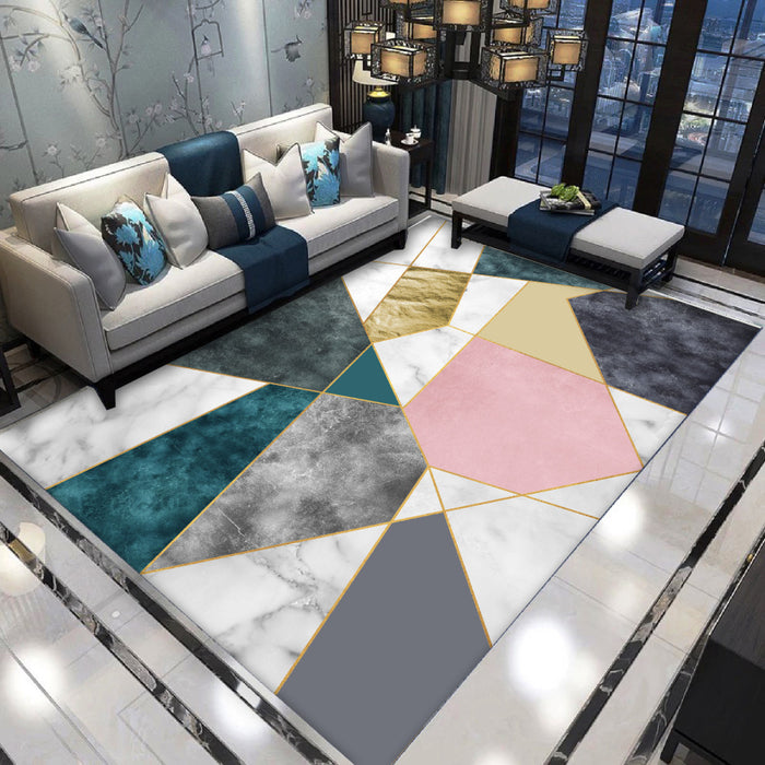 Geometric Abstract Machine-Washable Area Rug, 40 × 60 cm 3style 40x60