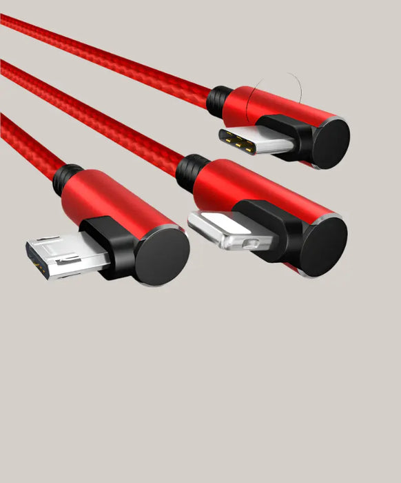 Elbow fast charge one with three data cables