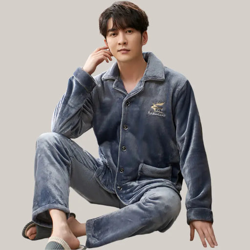 Men's Winter Flannel Pajamas Suit YD9306