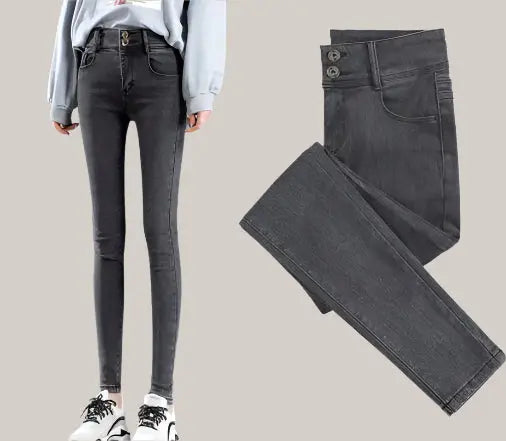 slim lady jeans Grey Long Thin