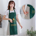 Waterproof Sleeveless Kitchen Apron with Coral Fleece, 71 × 72 cm Green