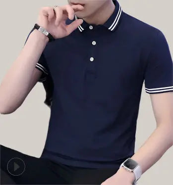 New Autumn Clothing Men T-shirt Navy