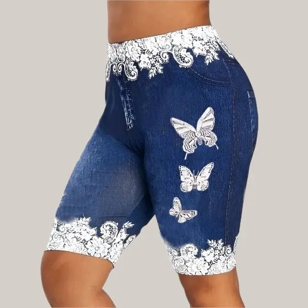 Butterfly print leggings Dark blue