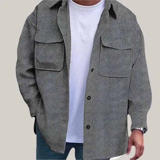 Coat Men Polo Collar Top