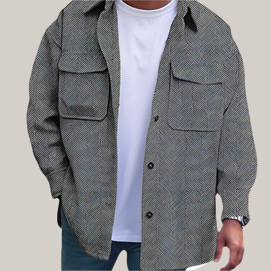 Coat Men Polo Collar Top