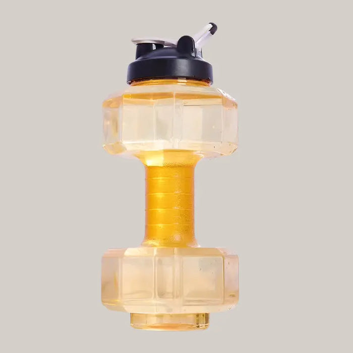Dumbbell-Shaped 2.2 L Water Bottle – 5 Colors Yellow