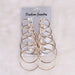 Exaggerated Metal Hoop Earrings Suit Gold 6 Pairs Suit