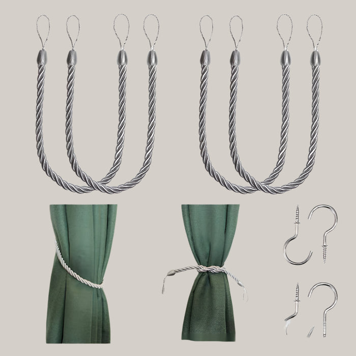 Modern Rope Curtain Tiebacks, Pair Z511
