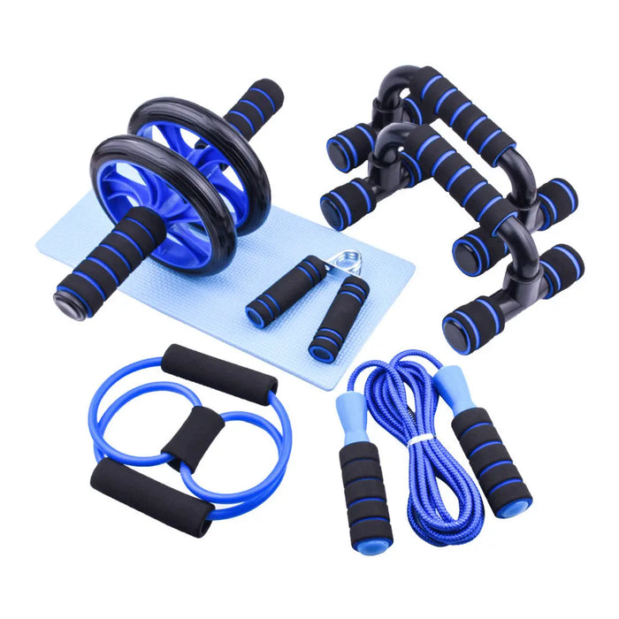 7-Piece Ab Roller Workout Set – 4 Colors Blue
