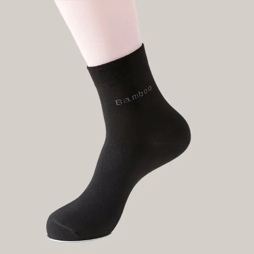 Solid Color Socks Men's Black One size