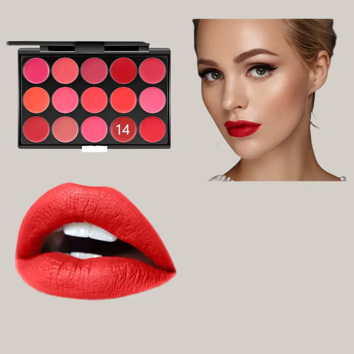15-Color Lip Makeup Palette
