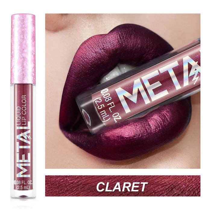 2.5 ml Metallic Finish Waterproof Lipstick CLARET
