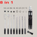 8-in-1 Hex Screwdriver Set Black