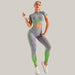 Quick dry training running yoga clothes Green