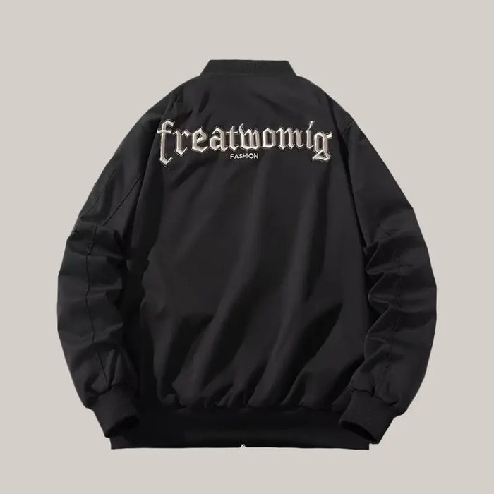 Thickening Embroidery Pilot Jacket Men 1671 Black Regular Model