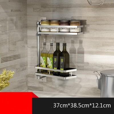 304 Stainless Steel Wall-Mounted Kitchen Shelf, 30 kg Capacity Rotate 2 layers