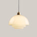 White Glass and Iron LED Chandelier LED tri color dimming Style B