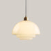 Cream Style White Glass Chandelier LED tri color dimming Style B
