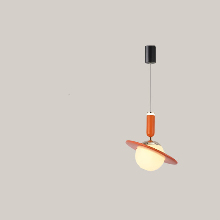 Nordic LED Pendant Light for Children's Rooms Lifting Orange