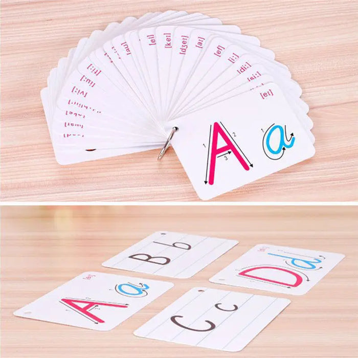 26-Letter English Alphabet Learning Cards – ABS White